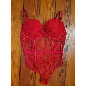 Victorias Secret Bombshell Lace Red Push Up Womens S Lingerie Sexy Valentine